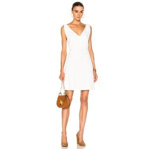 Chloe Light Cady Dress Off White Milk size 40 US L 8-10 Back Ties Side Zip NWT